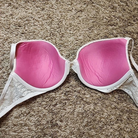 Victoria Secret PINK WEAR EVERYWHERE Push Up Bra 32D Sexy Lace  Rose - Picture 4 of 5